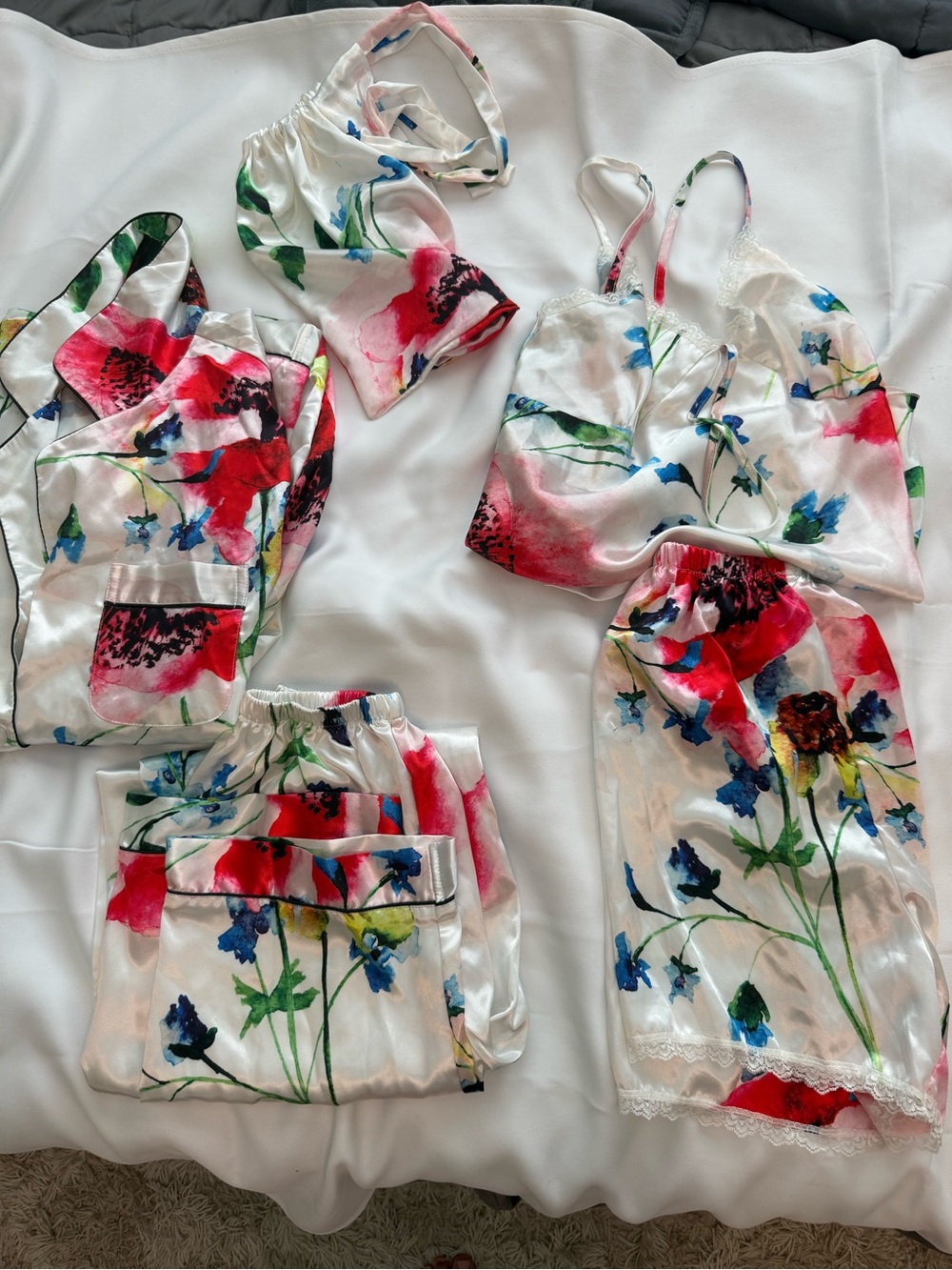 4 Piece Floral Pajama Set
